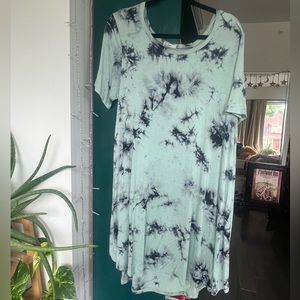 Blue tie die dress